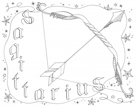 Sagittarius Zodiac Coloring Page | Etsy