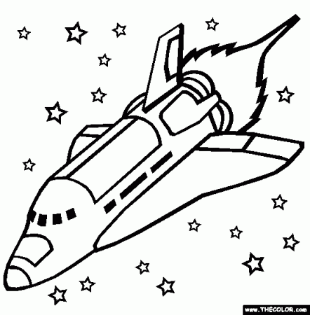 The Space Shuttle Coloring Page | Free The Space Shuttle Online Coloring | Space  coloring pages, Space shuttle, Space preschool