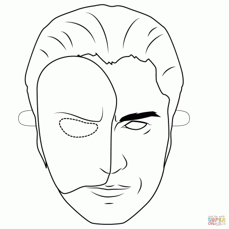 Phantom of the Opera Mask coloring page | Free Printable Coloring Pages