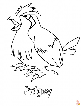 Discover Fun and Free Pidgey Coloring Pages for Kids| GBcoloring