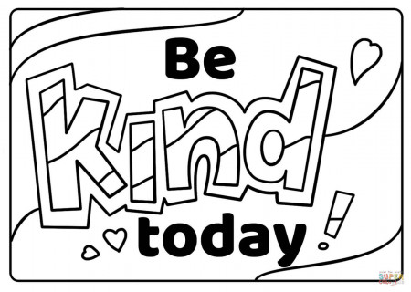 Be Kind Today - Encouraging Note coloring page | Free Printable Coloring  Pages