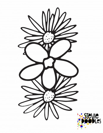 Free Flowers Coloring Pages — Stevie Doodles