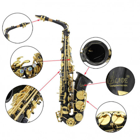 Professional 1 Set Brass Eb Key Alto Saxophone Carving Body Sax ...