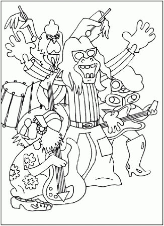 Coloring Pages of musicians Bremen Town Musicians Coloring Page
