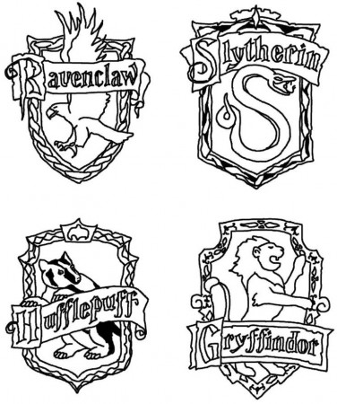 Hogwarts Crests Coloring Page