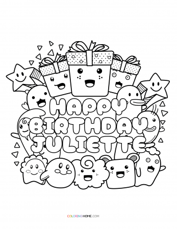 Happy Birthday Juliette coloring page