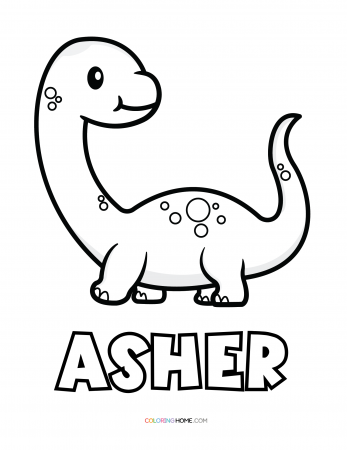 Asher dinosaur coloring page