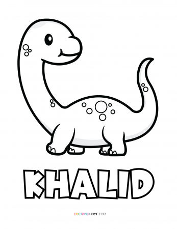 Khalid dinosaur coloring page