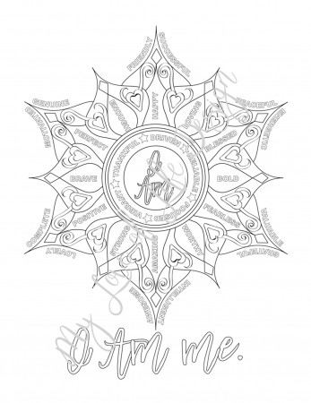 Inspirational Coloring Page I Am Me - Etsy
