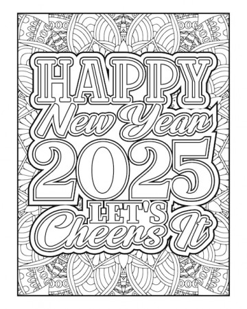 Happy New Year 2025 Coloring Pages ...