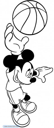 mickey mouse basketball coloring page | Only Coloring Pages ...