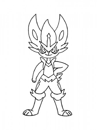 Pokemon Cinderace coloring pages - Free Printable