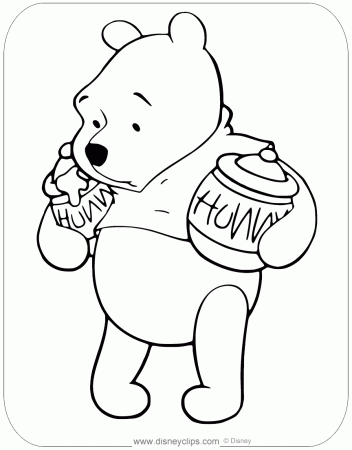 Winnie the Pooh Honey Coloring Pages | Disneyclips.com