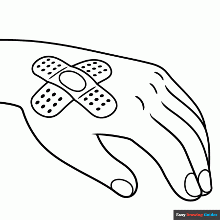 Band Aid Coloring Page | Easy Drawing Guides