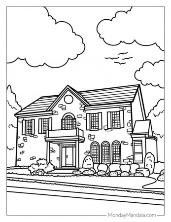 40 House Coloring Pages (Free PDF ...