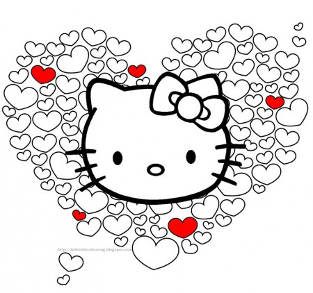 Hello Kitty Heart Coloring Pages - Get Coloring Pages