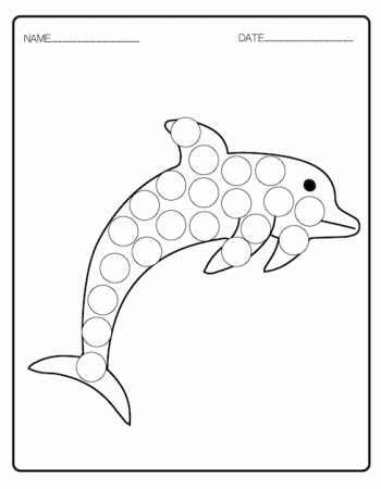 Premium Vector | Ocean animals coloring book,dot markers activity for kids.