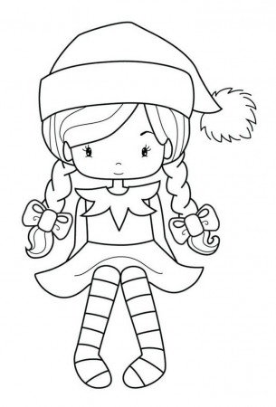 Elf Girl Coloring Page - Free Printable Coloring Pages for Kids