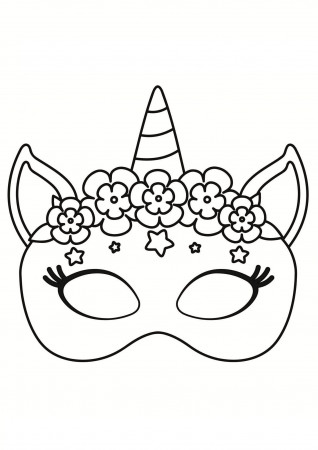 Unicorn Mask Coloring Book Printable & Online