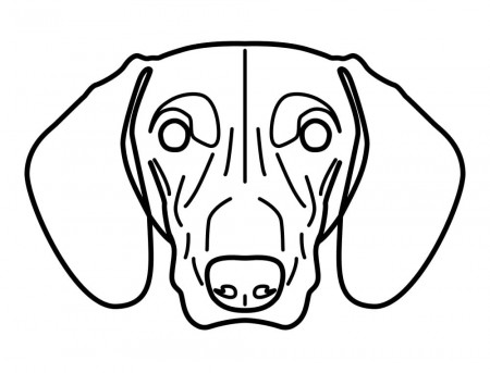 Dachshund Face Coloring Page - Free Printable Coloring Pages for Kids