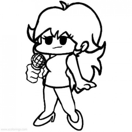 Friday Night Funkin Coloring Pages Girlfriend Lineart - XColorings.com