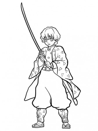Zenitsu Agatsuma Demon Slayer Coloring Page - Free Printable Coloring Pages  for Kids