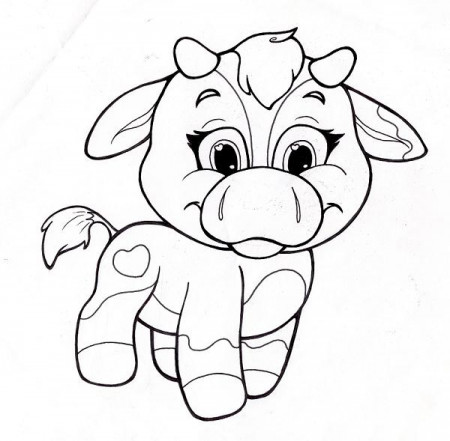 Cute Baby Cow Coloring Pages free image download