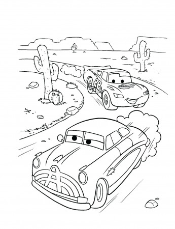 Doc Hudson coloring book races with Zigzag printable and online