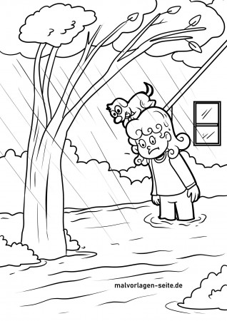 Great coloring page Floods - Prevention | Free coloring pages