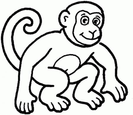 monkey hanging from tree drawing - Clip Art Library