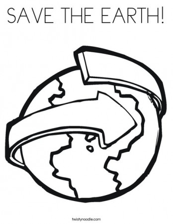 SAVE THE EARTH Coloring Page - Twisty Noodle