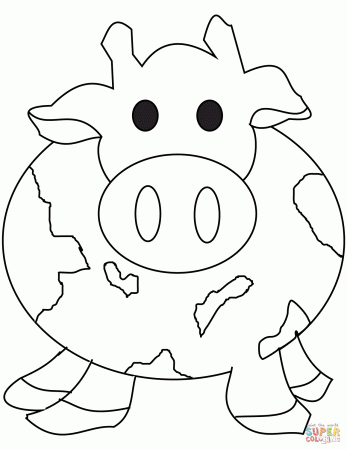 Cute Cartoon Cow coloring page | Free Printable Coloring Pages