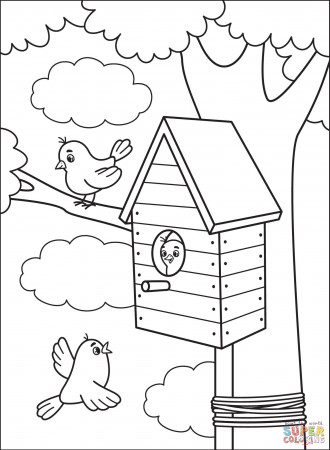 Birdhouse coloring page | Free ...supercoloring.com