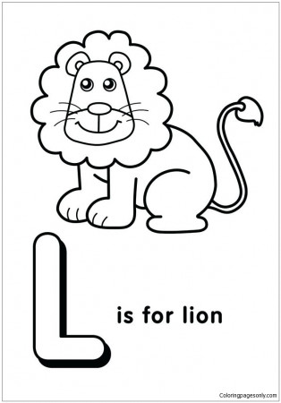 Letter L is for Lion 1 Coloring Pages - Alphabet Coloring Pages - Free  Printable Coloring Pages Online