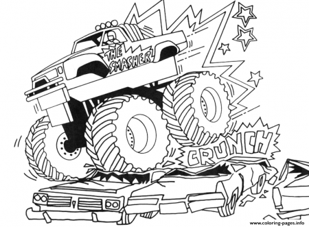 Monster Truck For Toddlers Coloring Pages Printable