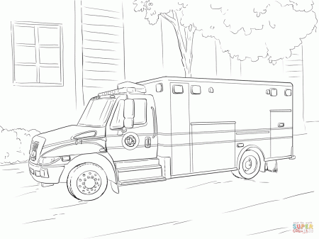 Emergency Car coloring page | Free Printable Coloring Pages