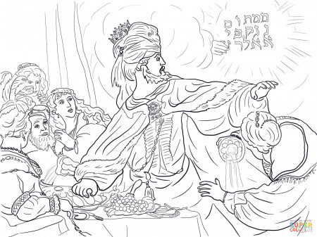 King Belshazzar and the Writing on the Wall coloring page | Free Printable Coloring  Pages