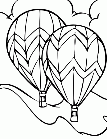 Hot Air Balloons Coloring Pages Free Printable Download | Coloring ...