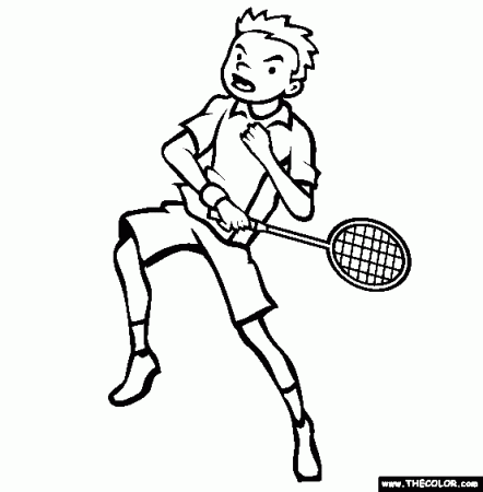 Badminton Coloring Page | Free Badminton Online Coloring