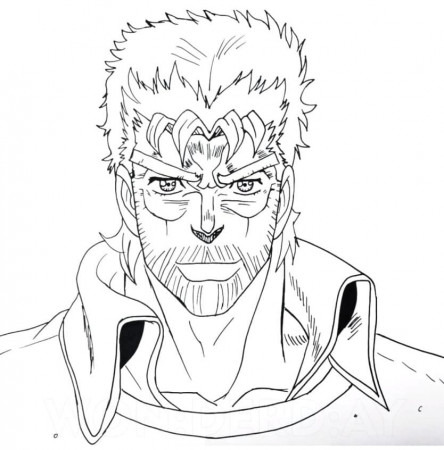 Joseph from JoJo's Bizarre Adventure Coloring Page - Anime Coloring Pages