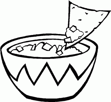 Chips and Salsa Coloring Page - Get Coloring Pages