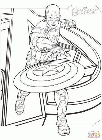 Avengers Captain America coloring page | Free Printable Coloring Pages