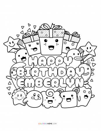 Happy Birthday Emberlyn coloring page