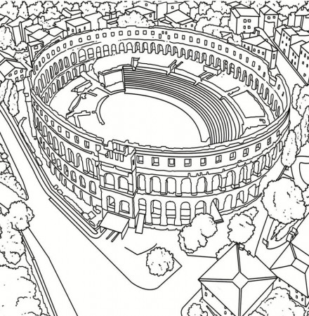 Pula Arena Coloring Page - Free Printable Coloring Pages for Kids