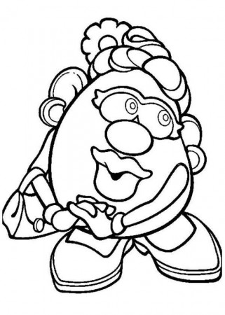 Mr. Potato Head Wife Feeling Shy Coloring Pages | Bulk Color