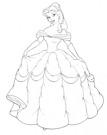 Ariel Ball Gown Coloring Pages - Coloring Pages For All Ages