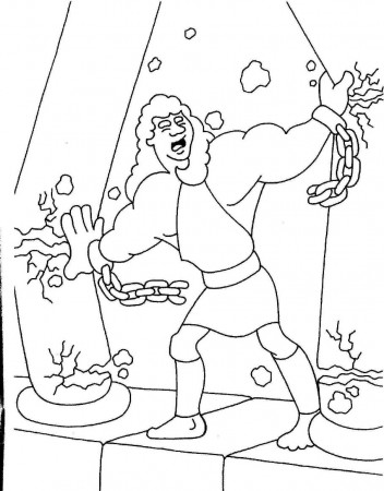Samson Pillars Coloring Page - High Quality Coloring Pages