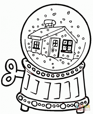 Snow Globe coloring page | Free Printable Coloring Pages