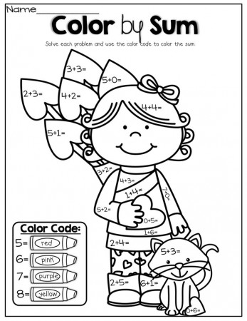 Valentine's Day Addition Coloring Pages - Free Coloring Page For Kids