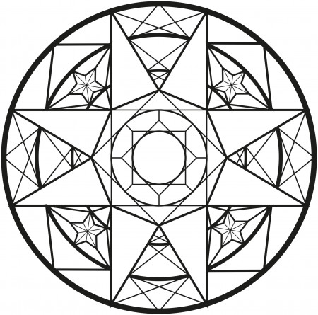 Mandala with Diamonds - Mandalas Adult Coloring Pages